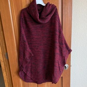 Merona Maroon Cowl Neck Poncho